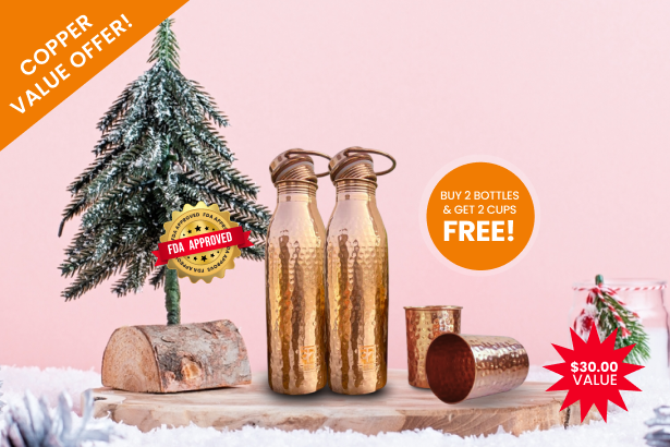 Buy 2 Bottles and get 2 12oz Copper Cups Free ($30.00 value)