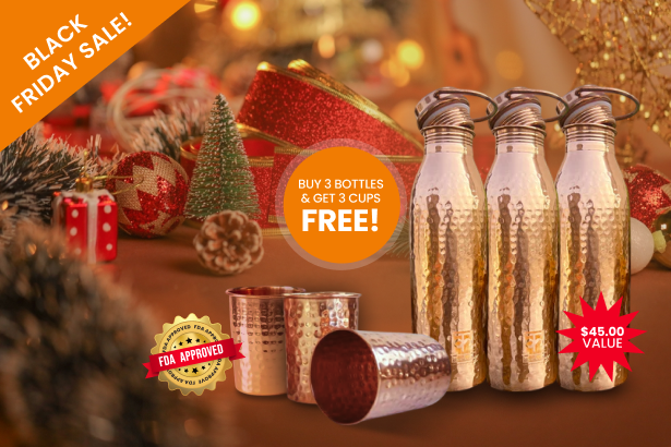 Buy 3 Bottles and get 3 12 oz Copper Cups Free ($45.00 value)