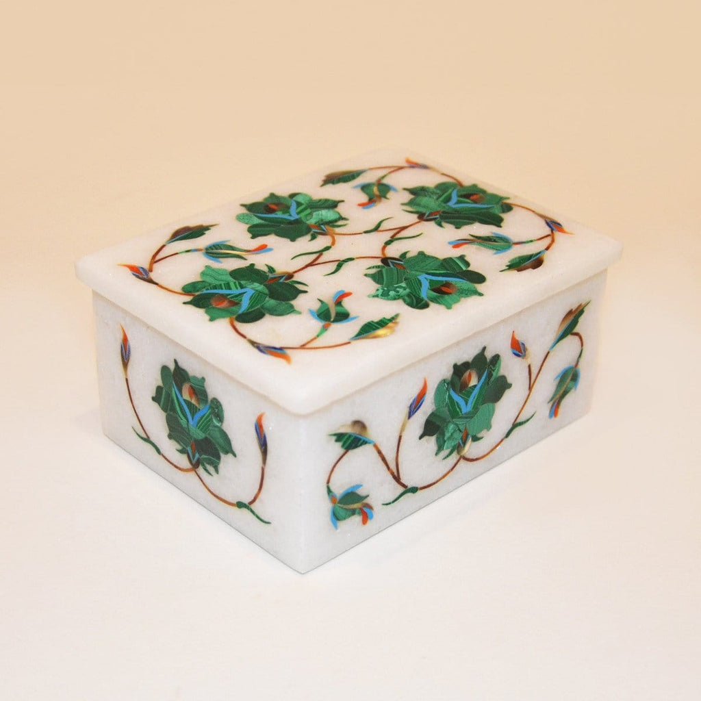4"x 3" Marble Inlay Box - Kaarigar Handicrafts Inc.