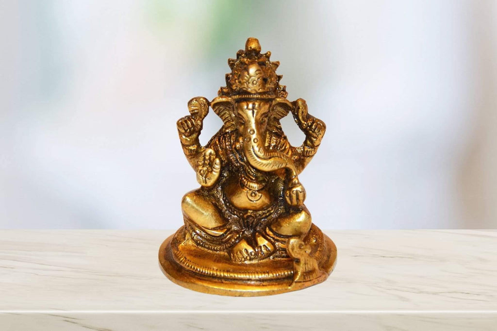 Solid Brass Ganesha - Kaarigar Handicrafts Inc.