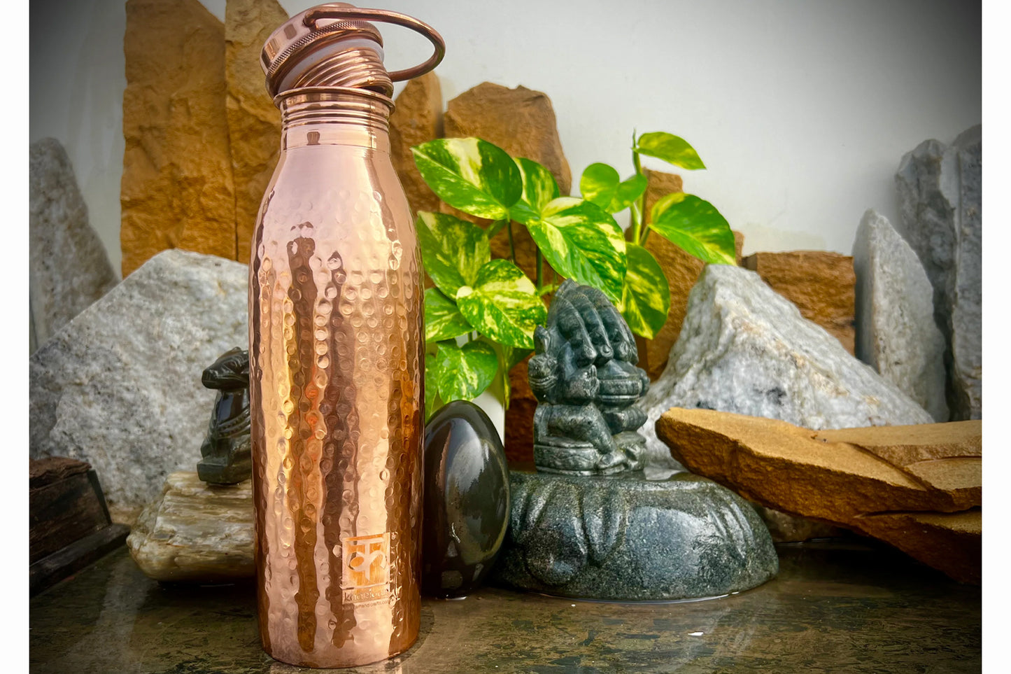 Handmade Copper Water Bottle, 950ml (Premium 21-gauge Copper)