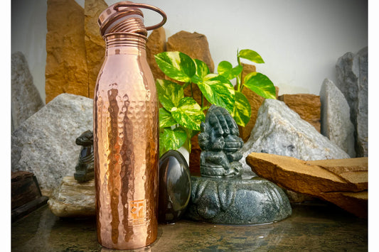 Handmade Copper Water Bottle, 950ml (Premium 21-gauge Copper)