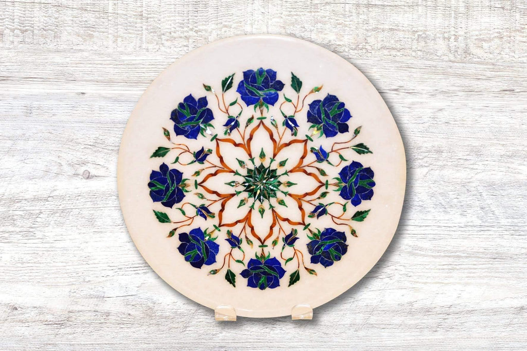 9" Marble Plate - Kaarigar Handicrafts Inc.