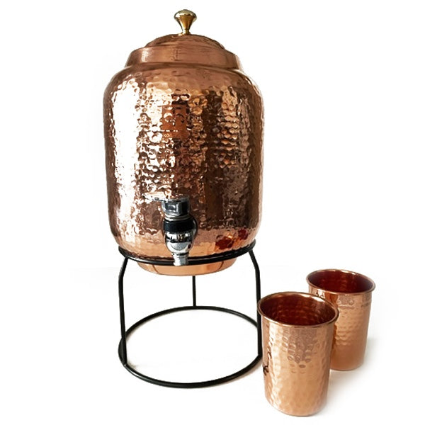 Ayurvedic Copper Water Dispenser Set