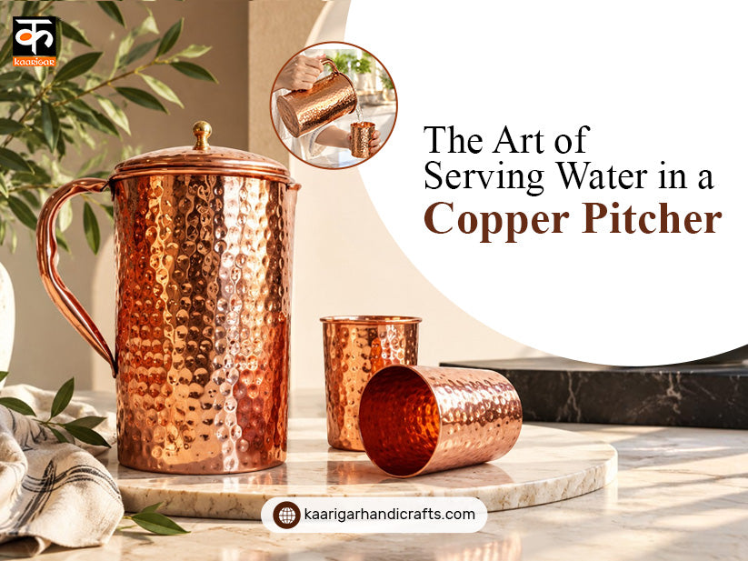 ayurvedic pure copper water pitcher set