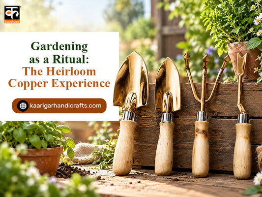 copper gardening tools set