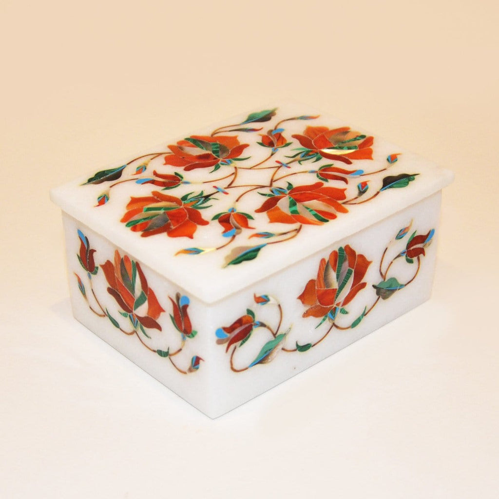 4"x 3" Marble Inlay Box - Kaarigar Handicrafts Inc.