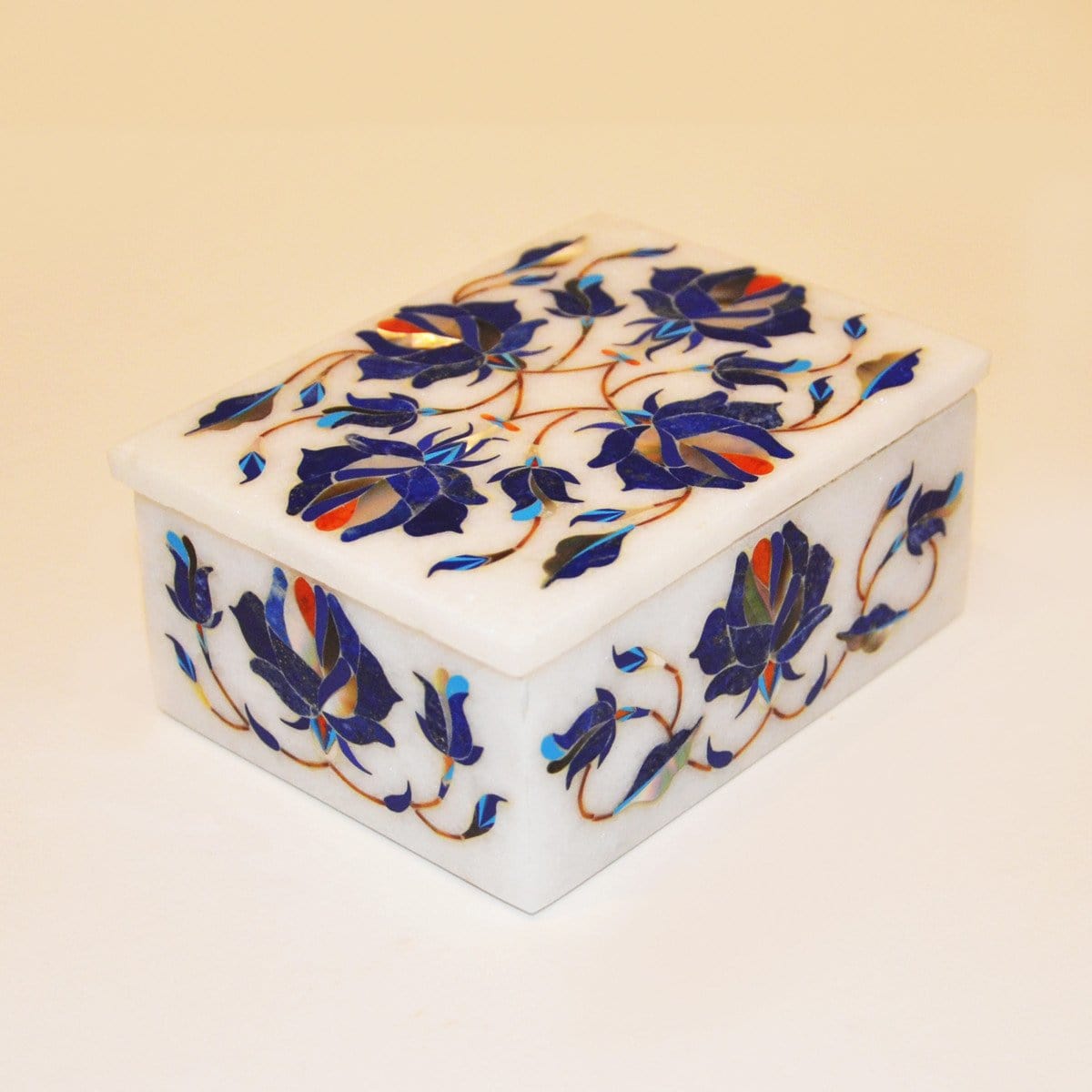 4"x 3" Marble Inlay Box - Kaarigar Handicrafts Inc.