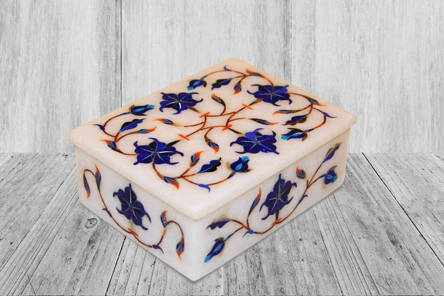 4"x 3" Marble Inlay Box - Kaarigar Handicrafts Inc.