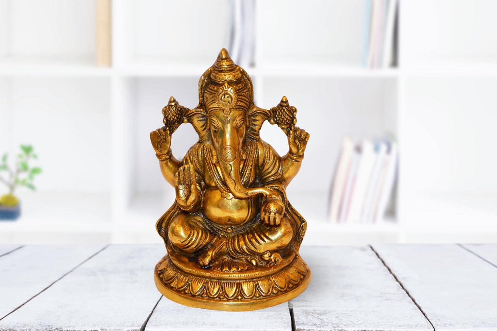 Solid Brass Ganesha - Kaarigar Handicrafts Inc.