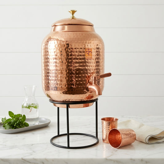 Ayurvedic Copper Water Dispenser Set