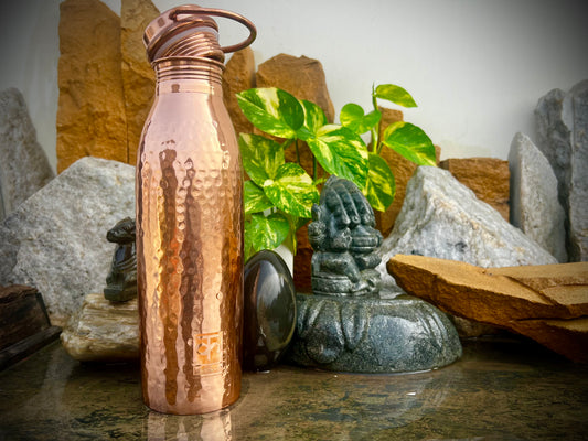 Handmade Copper Water Bottle, 950ml (Premium 21-gauge Copper)