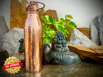 Handmade Copper Water Bottle, 950ml (Premium 21-gauge Copper)