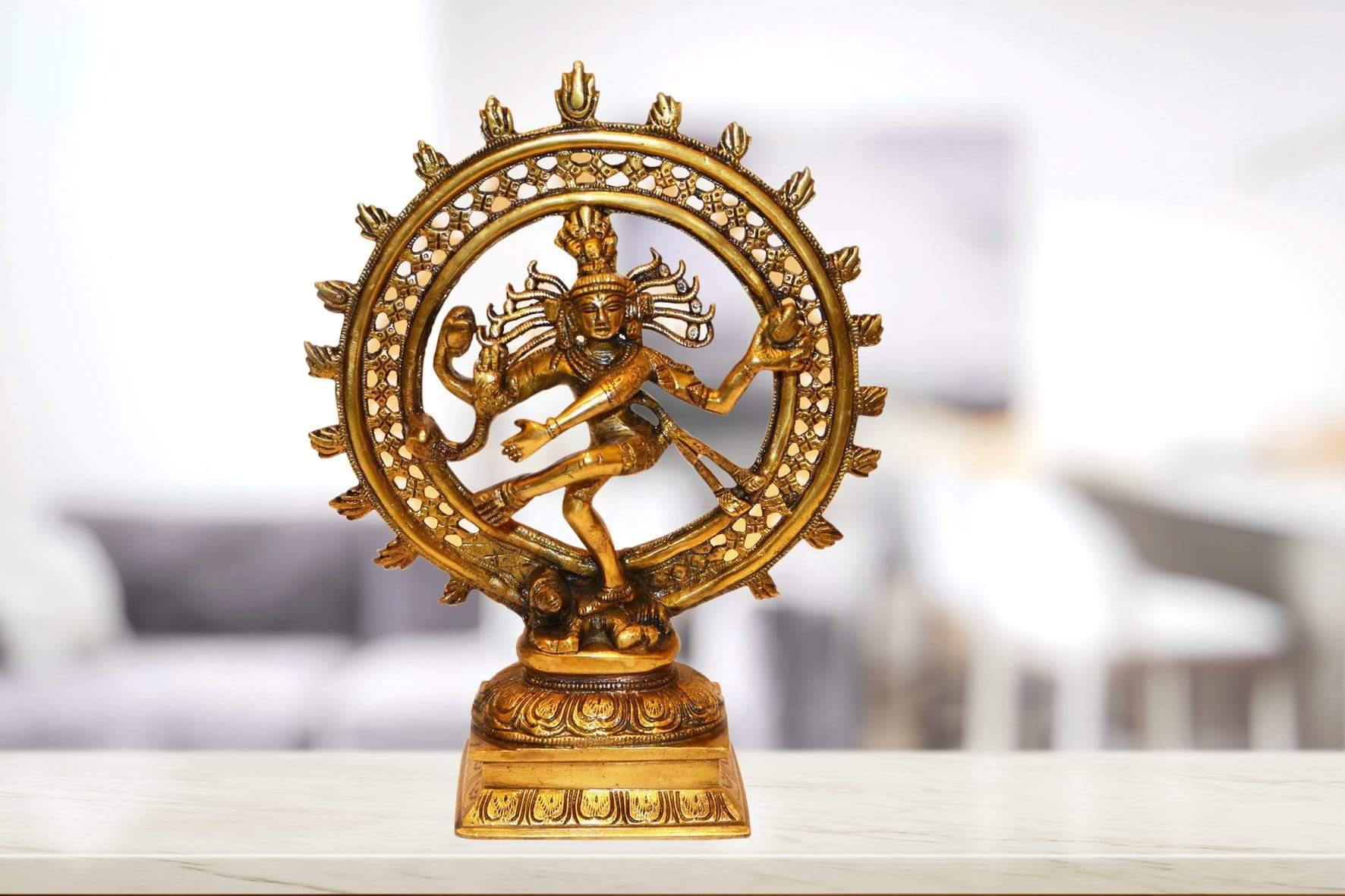 DANCING SHIVA STATUE 9'' Nataraja Hindu God GOOD QUALITY Bronze Resin –  HolyHinduStore