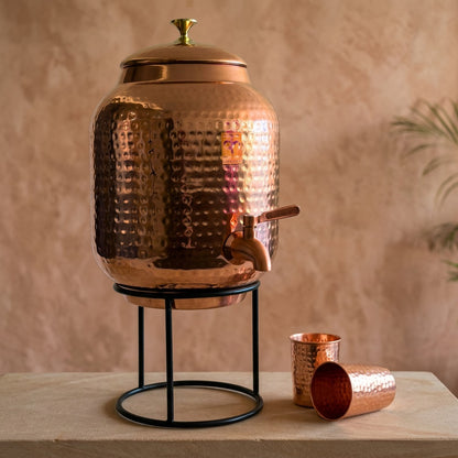 Ayurvedic Copper Water Dispenser Set