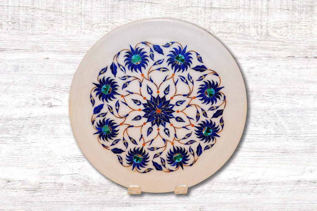 9" Marble Plate - Kaarigar Handicrafts Inc.