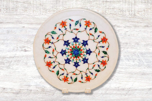 9" Marble Plate - Kaarigar Handicrafts Inc.